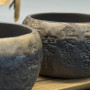 Піала для чаю з коричневої глини Сутра Дзен - Тиснене серце 130мл